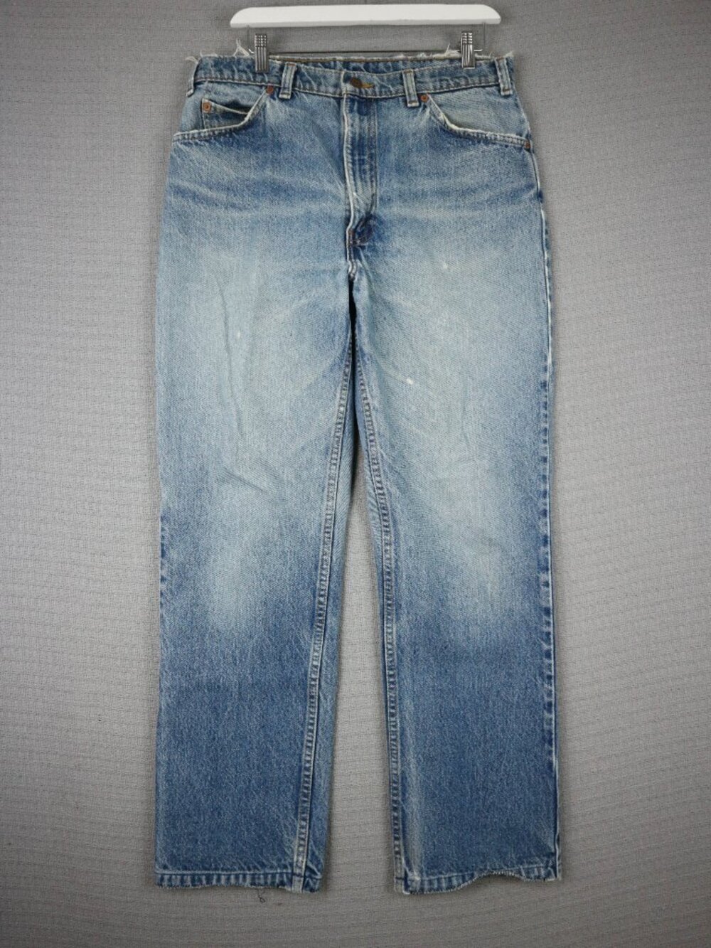 Levi's Orange Tab 619 1980's Straight Cut 36x34  (Hemmed) Faded Denim Jeans